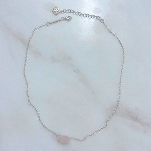 Kendra Scott rose quartz necklace silver